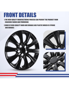 Tapacubos WOLFSTORM 16" Laca Negra para Toyota Corolla 2009-2025 2