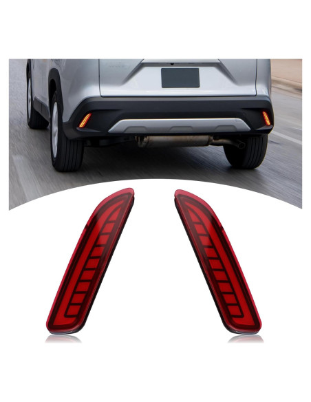 Luz Reflectora LED Parachoques Trasero BINQIGOO Corolla Cross 2021-2023