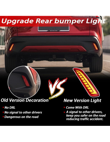 Luz Reflectora LED Parachoques Trasero BINQIGOO Corolla Cross 2021-2023