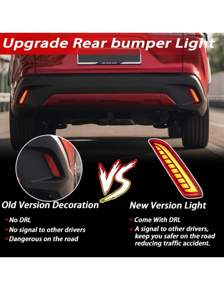 Luz Reflectora LED Parachoques Trasero BINQIGOO Corolla Cross 2021-2023