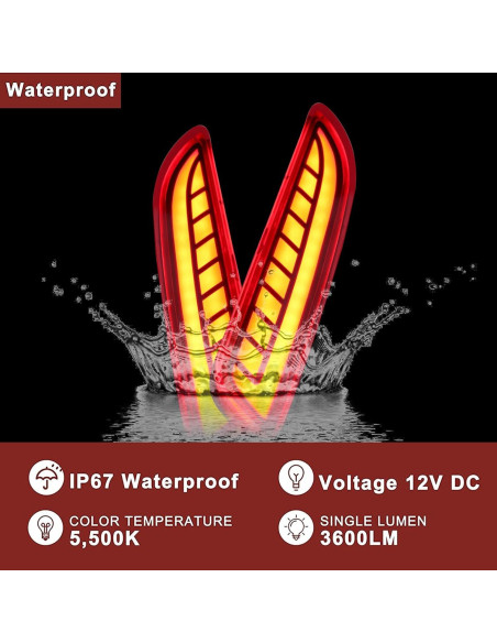 Luz Reflectora LED Parachoques Trasero BINQIGOO Corolla Cross 2021-2023