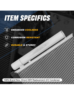 Condensador de Aire Acondicionado Auto Dynasty Toyota Yaris 2015-2019 2