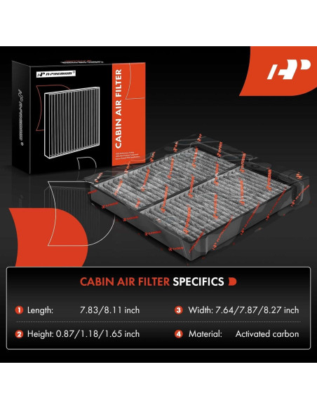 Filtro de Aire de Cabina A-Premium con Carbón Activado para Toyota Yaris y Mazda CX-3
