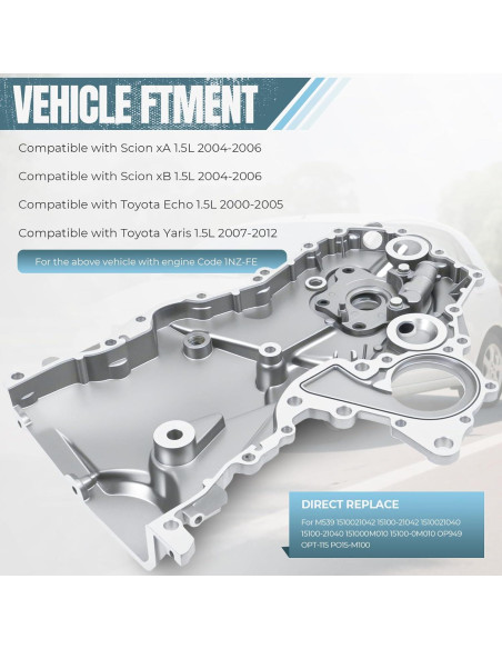 Bomba de Aceite QBselecar 1.5L Compatible Toyota Yaris Echo