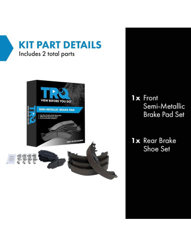 Pastillas de freno TRQ semi-metálicas para Toyota Yaris 2007-2018