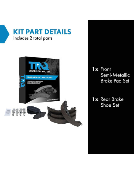 Pastillas de freno TRQ semi-metálicas para Toyota Yaris 2007-2018