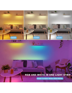 Tiras LED RGBWW Tatazone 5m Bluetooth Ajustable 3000K-6500K 2