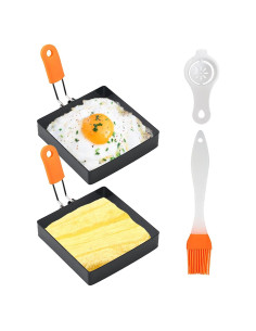 Anillo Cuadrado para Huevo Eonenomi 10 cm 2 Pcs Antiadherente