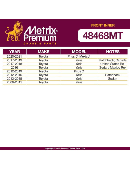 Extremo de Varilla de Dirección Interior Metrix 48468MT Toyota