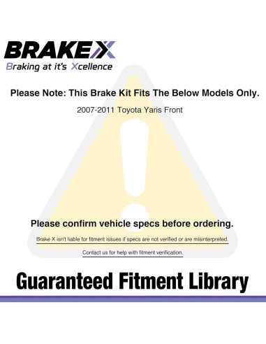 Kit de Freno Delantero Brake X para Toyota Yaris 2007-2011