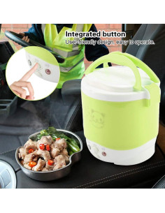 Olla Arrocera Mini Eléctrica Keenso 1L 12V Portátil Verde 2