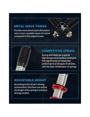 Amortiguadores Coilover Ajustables ECCPP para Toyota Yaris 2013-2019