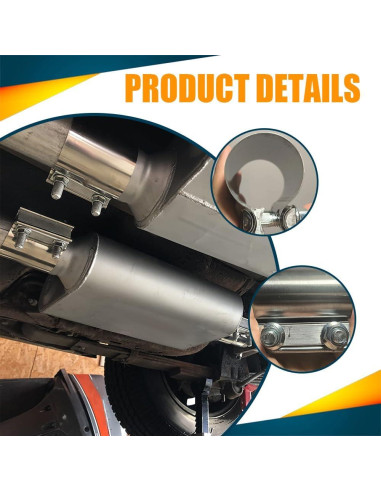 Abrazadera de escape RGOAANC 2.25" Acero Inoxidable 2Pack