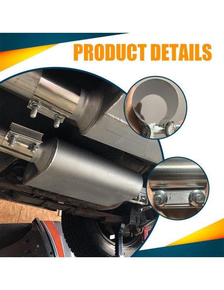 Abrazadera de escape RGOAANC 2.25" Acero Inoxidable 2Pack