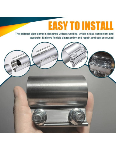 Abrazadera de escape RGOAANC 2.25" Acero Inoxidable 2Pack