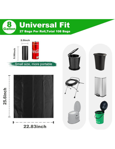 108 Bolsas Biodegradables para Inodoro Portátil TALTBREX