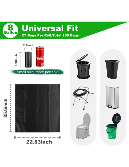 108 Bolsas Biodegradables para Inodoro Portátil TALTBREX