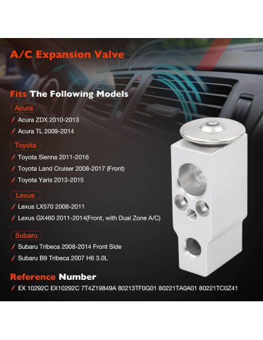 Válvula de Expansión A/C ATRACYPART A2437 Compatible Toyota y Subaru