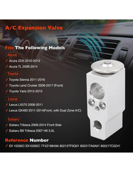 Válvula de Expansión A/C ATRACYPART A2437 Compatible Toyota y Subaru