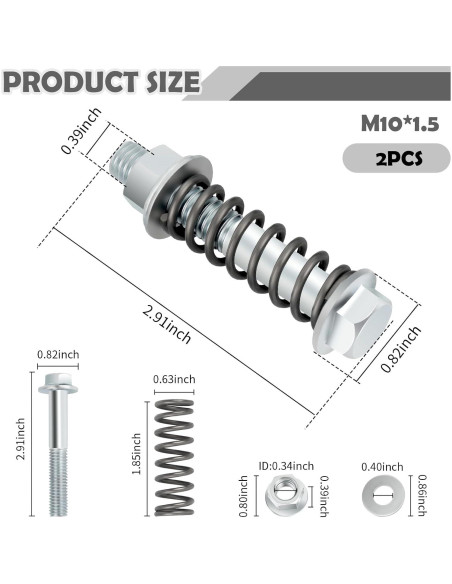 Kit de Tornillos de Escape YGDMD M10x1.5 con Resortes