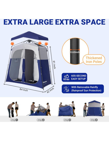 Tienda de Ducha KingCamp 2 Habitaciones Impermeable