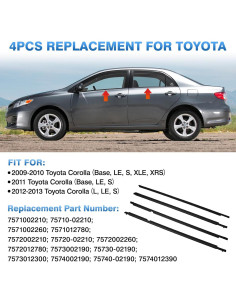 Sellos de Moldura de Ventana TOP-MAX para Toyota Corolla 2009-2013 2