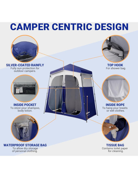 Tienda de Ducha KingCamp 2 Habitaciones Impermeable