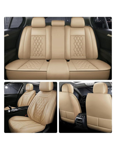5 Fundas de Asiento AXYWZ para Toyota Yaris 2007-2020 Beige
