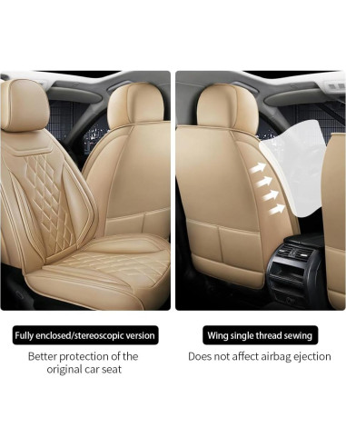 5 Fundas de Asiento AXYWZ para Toyota Yaris 2007-2020 Beige