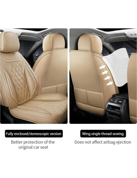 5 Fundas de Asiento AXYWZ para Toyota Yaris 2007-2020 Beige