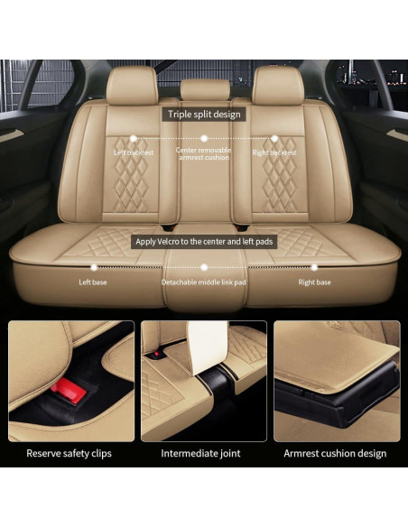 5 Fundas de Asiento AXYWZ para Toyota Yaris 2007-2020 Beige
