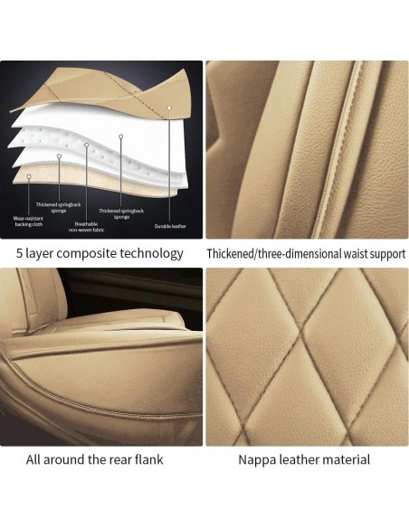 5 Fundas de Asiento AXYWZ para Toyota Yaris 2007-2020 Beige
