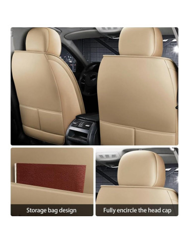 5 Fundas de Asiento AXYWZ para Toyota Yaris 2007-2020 Beige