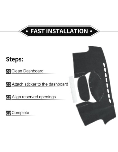 Cubierta de tablero VekAuto para Toyota Yaris 2004-2011 Gris