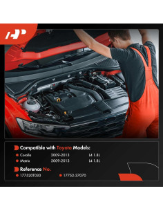 Conducto de entrada de aire A-Premium para Toyota Corolla 1.8L 2009-2013 2