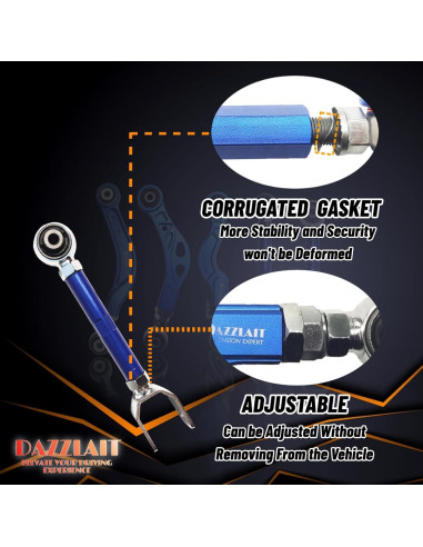 Brazos de Toe Traseros Ajustables DAZZLAIT JP-TO-9012 para Toyota