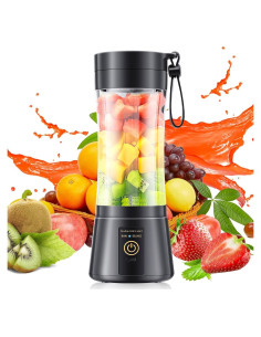 Licuadora Portátil YFIXQNSU 380ml Recargable USB Negra