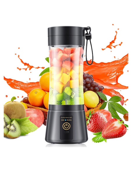 Licuadora Portátil YFIXQNSU 380ml Recargable USB Negra
