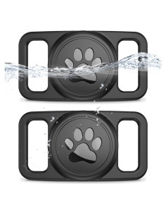 Estuche Protector Mucuty para Collar de Perro Airtag Negro