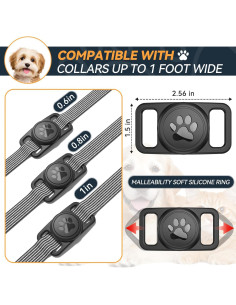 Estuche Protector Mucuty para Collar de Perro Airtag Negro 2