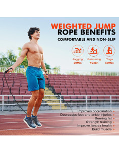 Cuerda de Salto con Peso KUTIZE 0.45kg Ajustable para Fitness 2