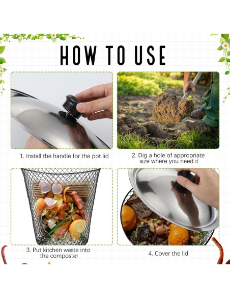 4 Compostores de Gusanos Inground MorningRo 23x23x15cm