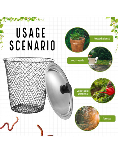 4 Compostores de Gusanos Inground MorningRo 23x23x15cm