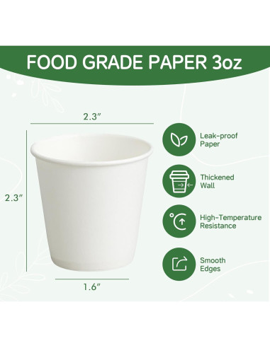 Paquete de 300 Vasos de Papel Desechables ECOEXTRA 3 oz