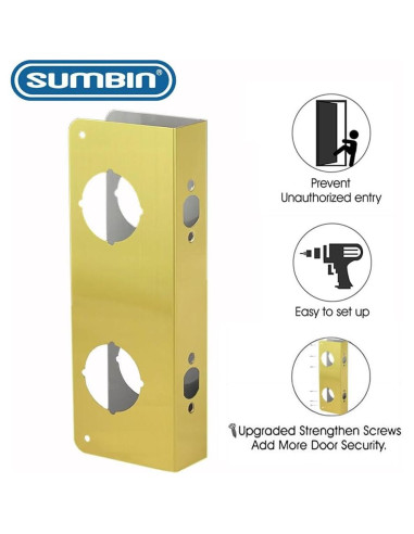 Refuerzo de Puerta Sumbin K9001 Latón Satinado 14x6 cm