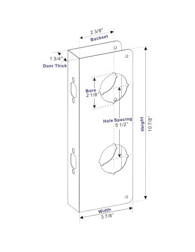 Refuerzo de Puerta Sumbin K9001 Latón Satinado 14x6 cm