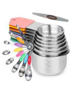 Juego de Tazas y Cucharas Medidoras Smithcraft 16 Acero Inoxidable