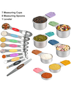 Juego de Tazas y Cucharas Medidoras Smithcraft 16 Acero Inoxidable 2