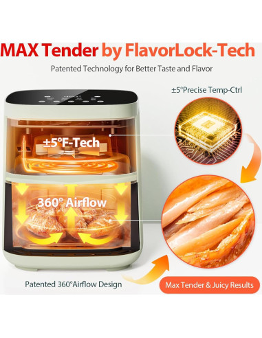 Freidora de Aire Beelicious Pro 4QT Digital 8-en-1 Verde