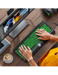 Teclado USB Retroiluminado KOPJIPPOM Grande 7 Colores 2